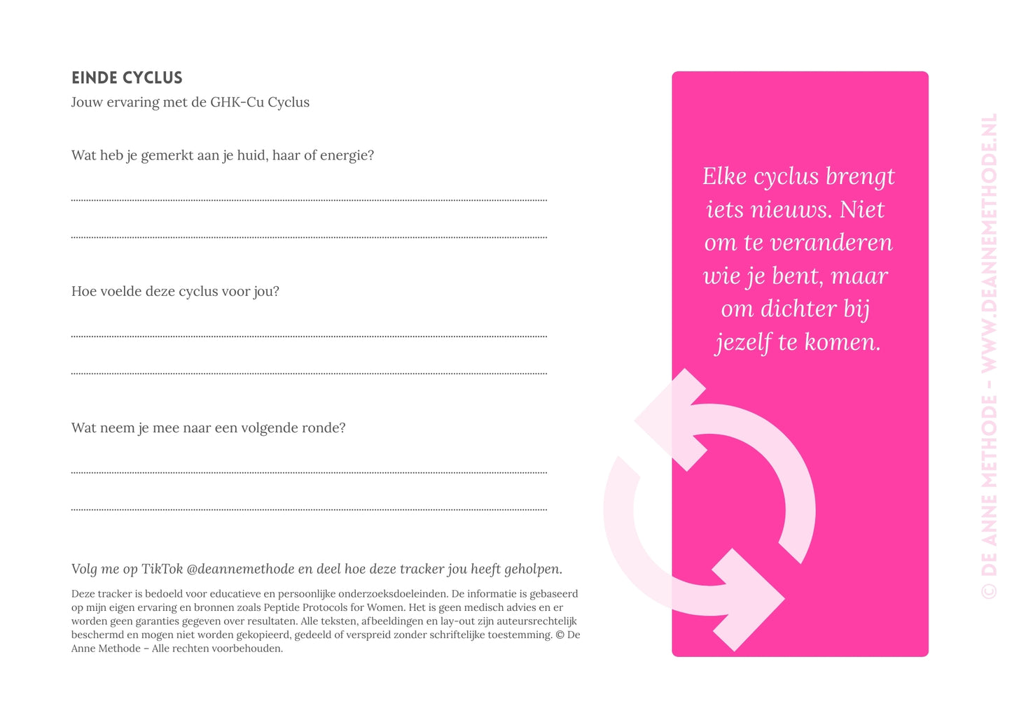 GHK-Cu Cyclus Gids & Weektracker